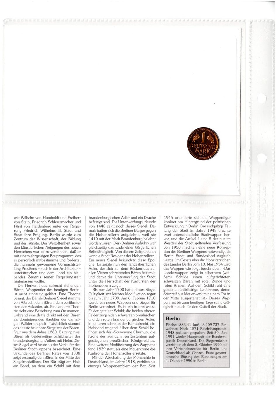 Tutti le monete: Berlin_Wappen BRD_mit Beschreibung – Usato da Hombrechtikon venduto da Fraese01 3