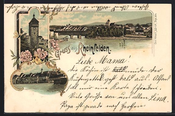 Ansichtskarten: Litho Rheinfelden, Oberthor, Gedeckte Br – Gebraucht aus Berlin von bartko-reher