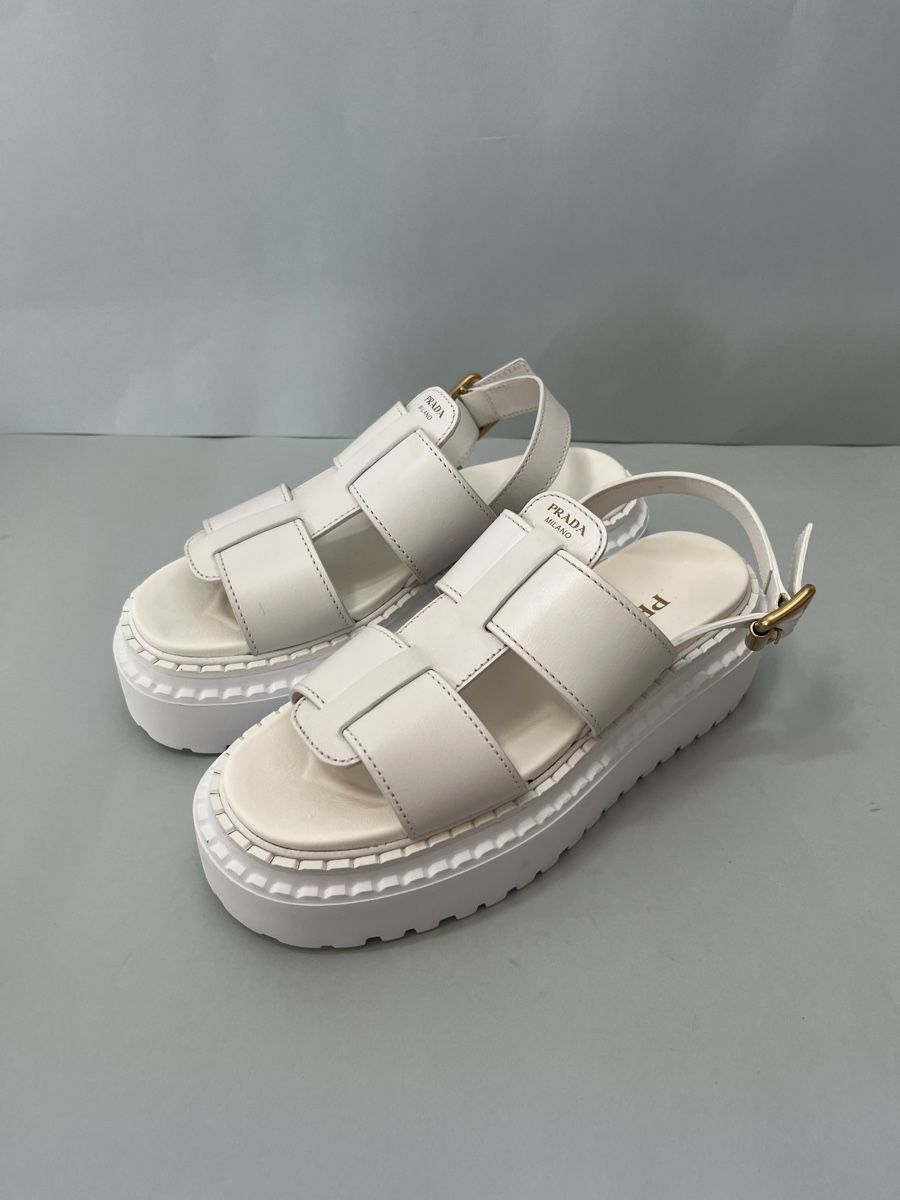 Prada Damenschuhe: Prada Platform Sandals White - 38 EU  New 🤍 – Neu (gemäss Beschreibung) aus Lausanne von S_luxury 5