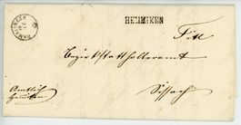 Hemmiken Stabstempel Ormalingen nach Sissach 1863
