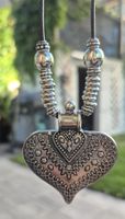 Collana ciondolo cuore argento etnico nuovo