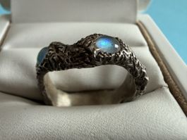 Schöner Fingerring Silber 925 mit 5 Opalen