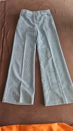 Pantaloni azzurri velluto a coste tg.XS poliestere