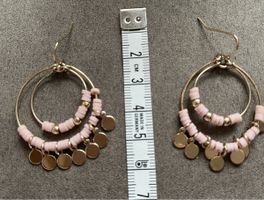 Boucles d’oreilles créoles doré rose fantaisie