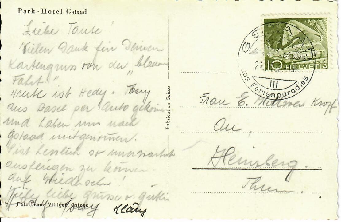 Ansichtskarten: Park Hotel Gstaad – Gebraucht aus Hochdorf von Ziegel-16 1
