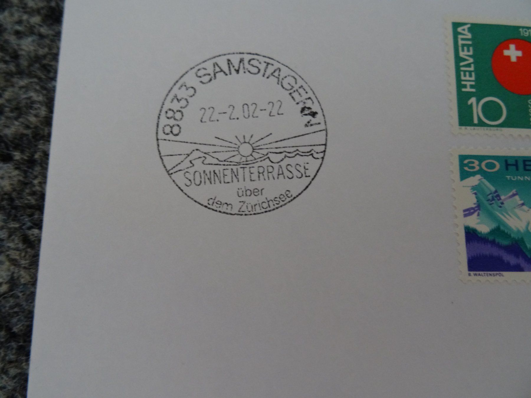 Tutti i francobolli: Schnapszahl Brief 22.2.02 Samstagern – Usato da Lupfig venduto da Hubi64 1
