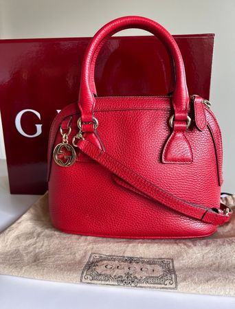 Sac Gucci Dôme en cuir rouge avec certificat d'authenticité