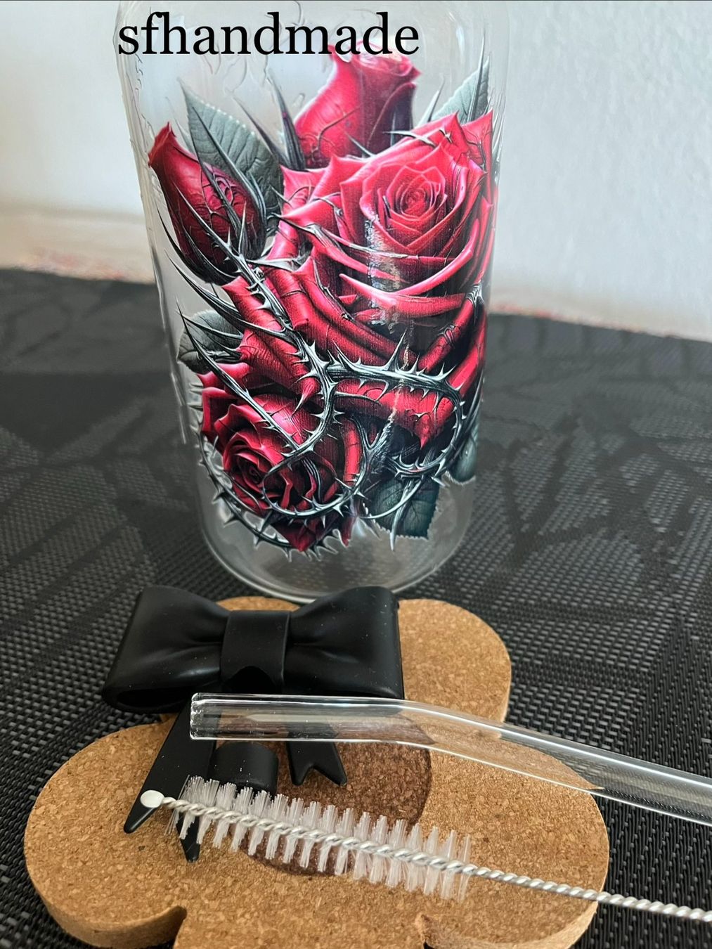 Gläser: 🌹Gothic Rose - Trinkglas🖤 sfhandmade 🌹 – Neu (gemäss Beschreibung) aus Baar von sfhandmade 2
