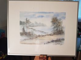 Aquarell Karin Andersen (1987) – Handsigniert & Gerahmt