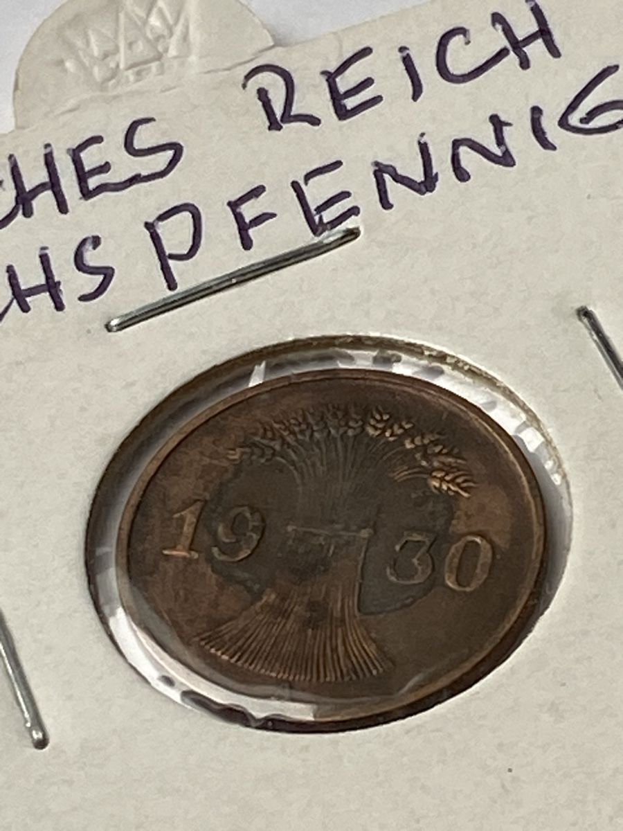 Alle Münzen: Deutsches Reich - 1 Pfennig  - 1930 – Gebraucht aus Payerne von Mike1682 1