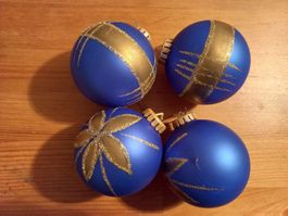 Christbaumkugeln blau 4 Stück ca.6cm