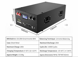 Solar LiFePO4 Akku 51.2V 330Ah (16.9kWh) für 48V Systeme – N