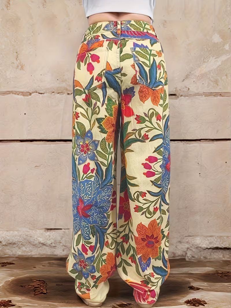 Jeans: Freizeit Jeans buntes Blumenmuster Gr. M – Neuf (Voir description) à Oensingen par Mavo4711 1
