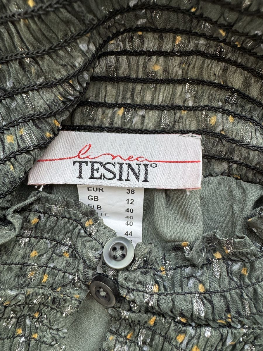 Camicette: Linea Tesini Bluse, Gr. 38, Olivgrün mit Blumenmuster – Nuovo (secondo la descrizione) da Zürich venduto da cli_fv8x 2