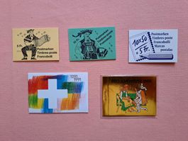 5 Briefmarkenheftchen CH 1984 - 1991 FWM und PJ