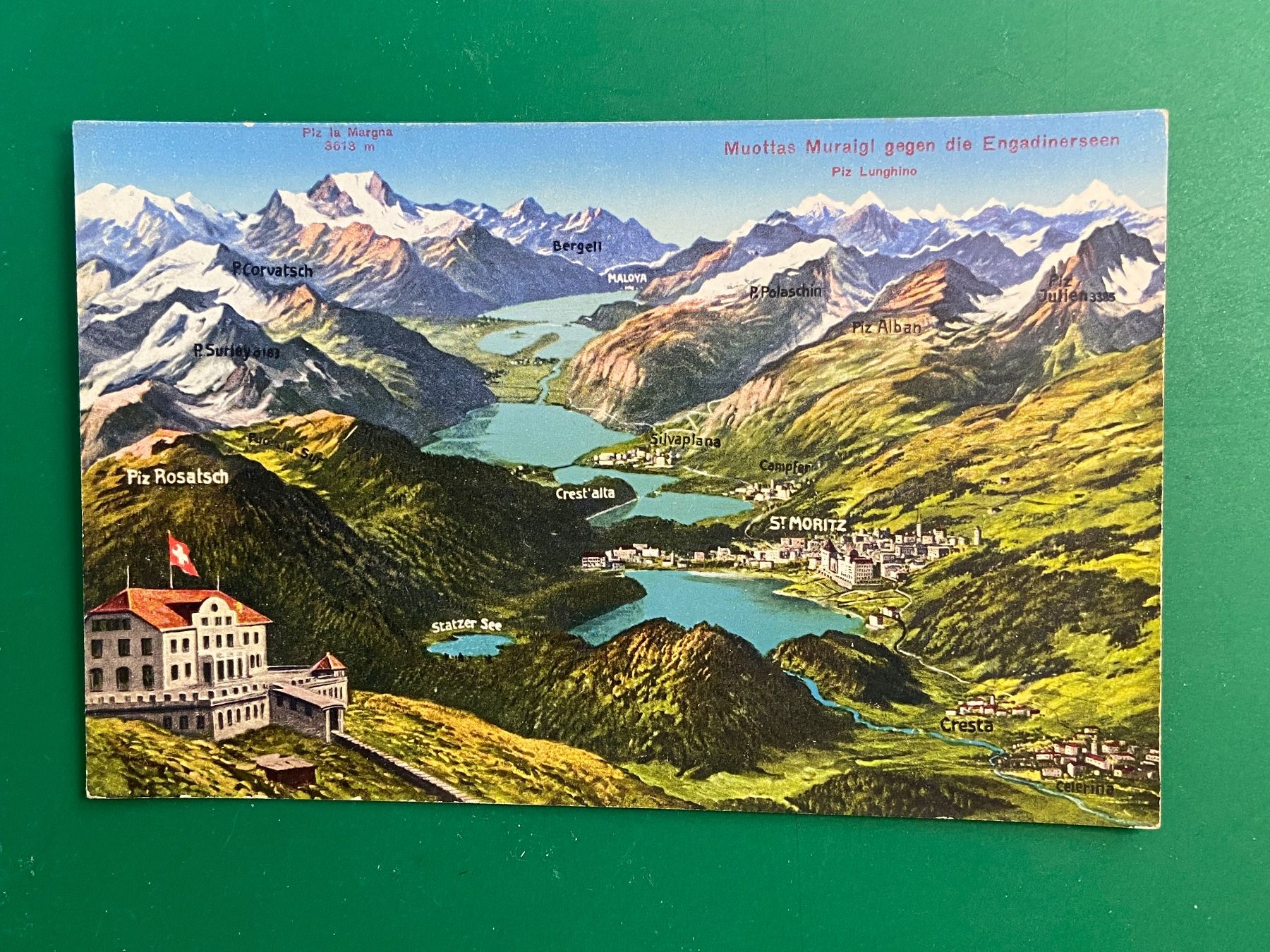Cartoline postali: Muottas Muralgl gegen die Engadinerseen – Usato da Steg VS venduto da _vinci_