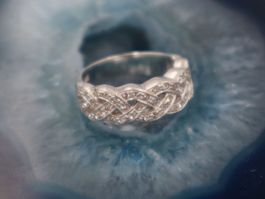 Damen Ring Silber mit Cubic Zirconia Brillianten - Grösse 55