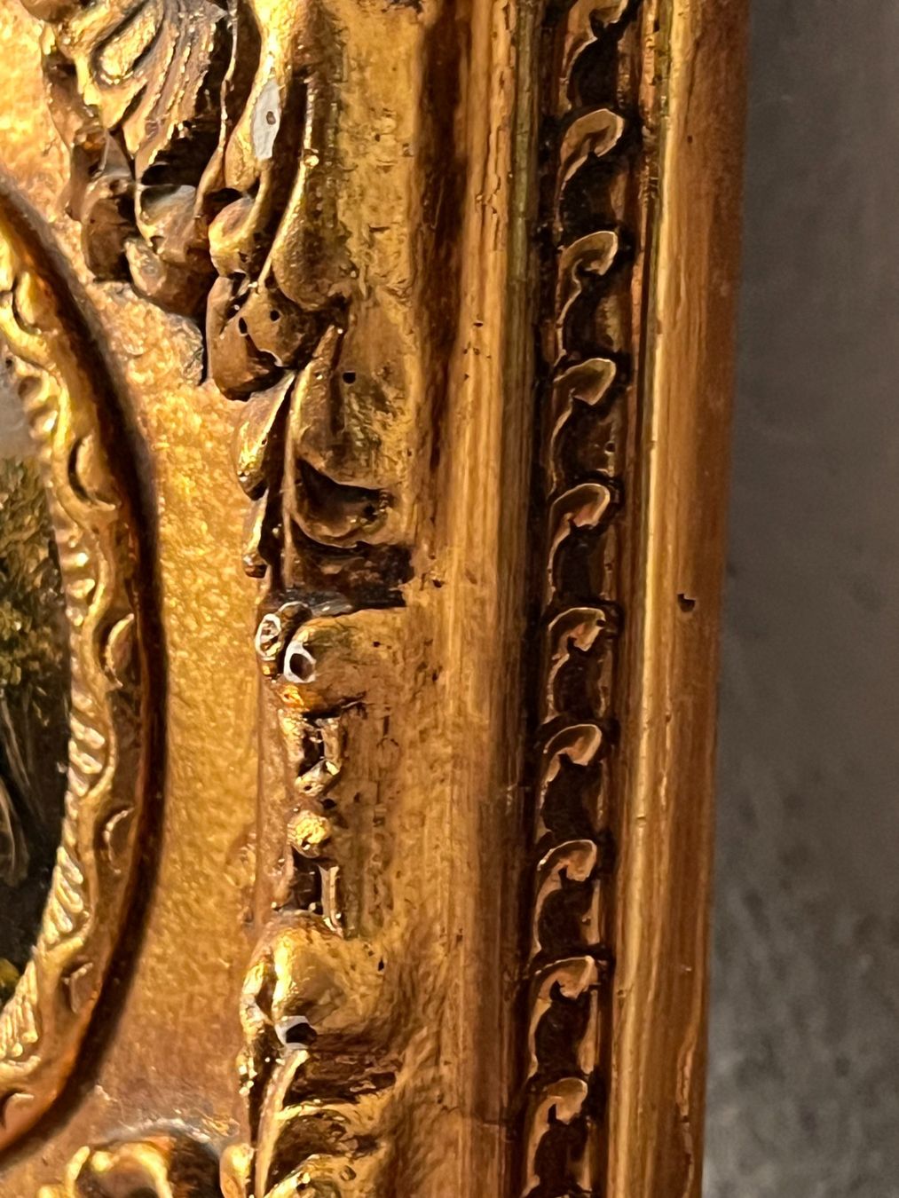 Dipinti: Antikes Gold gerahmtes Miniatur Gemälde Landschaft – Usato da Basel venduto da Kaffee_und_Kunst 5