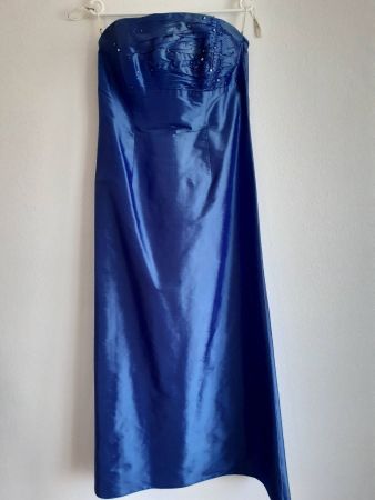 Abendkleid lang, trägerlos, Seide Grösse 40
