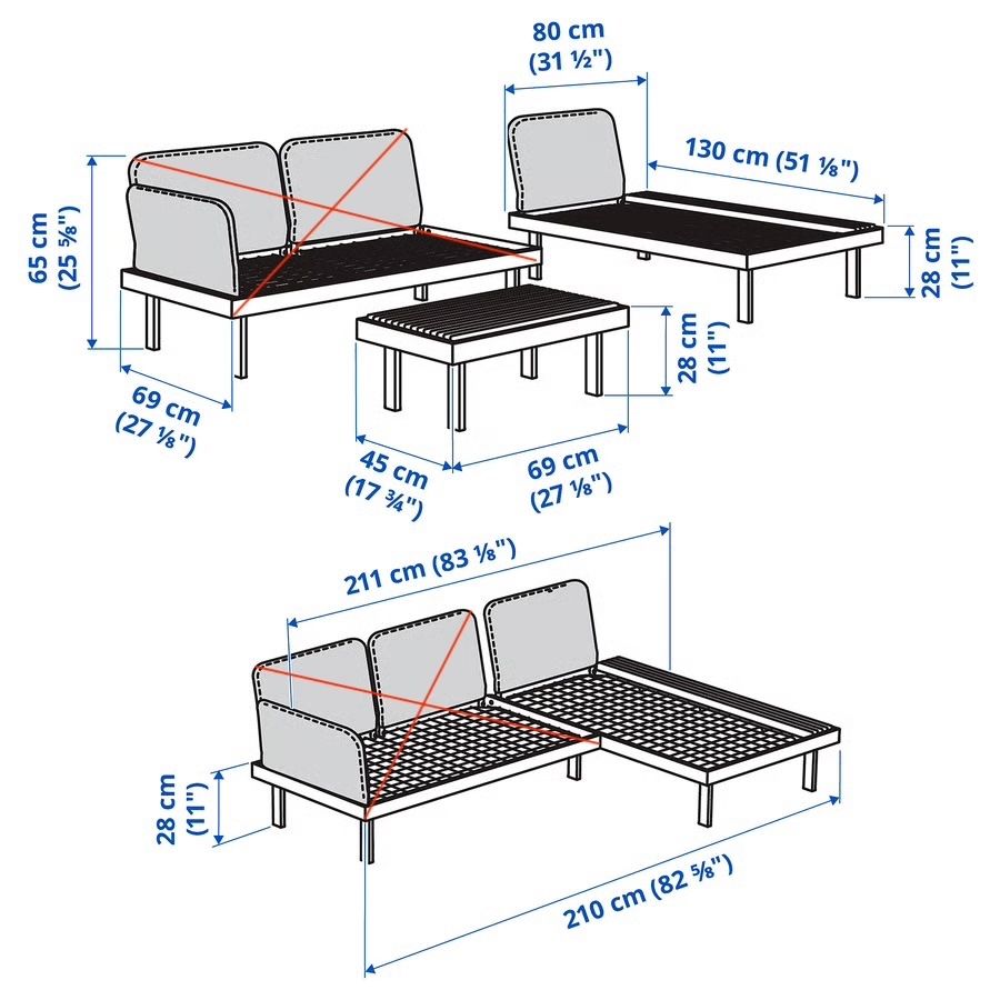 Ikea Chaises longues: IKEA REVSKÄR méridienne + table, neuves / inutilisées – Neuf avec emballage d'origine à Petit-Lancy par marmotterose 2