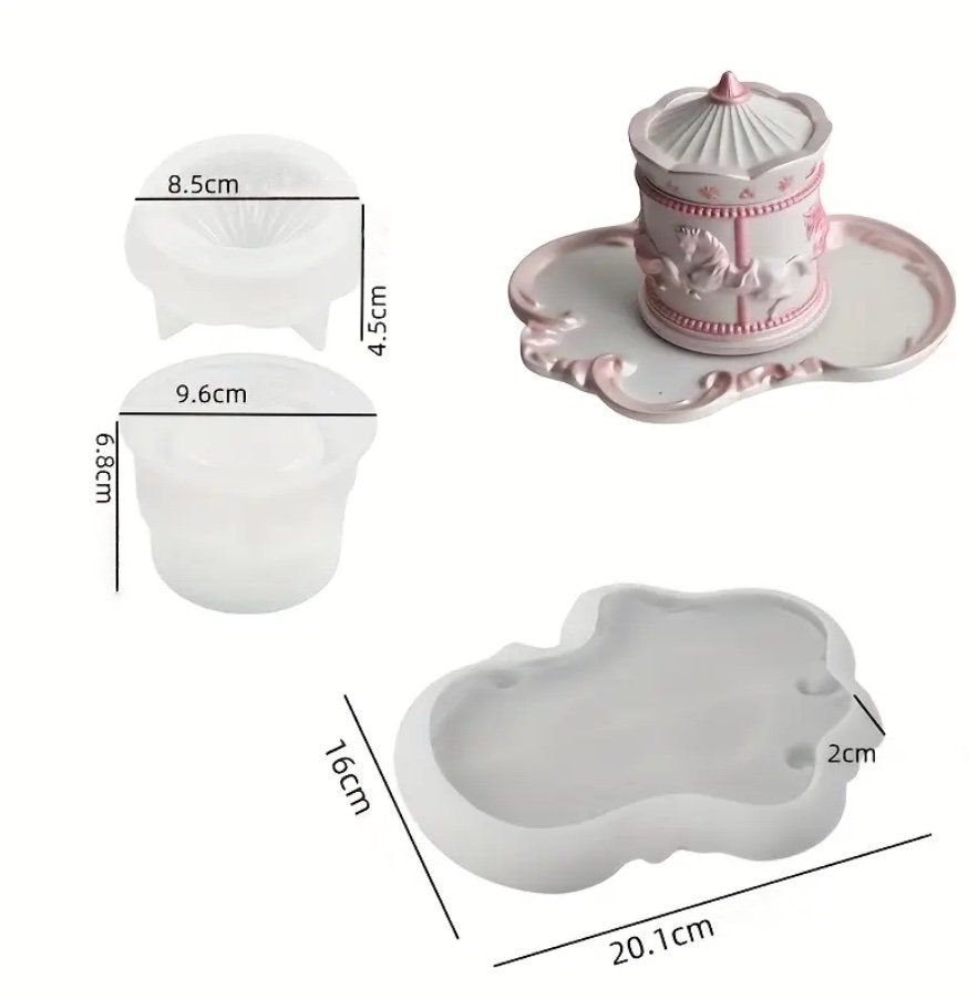 Teglie da forno: Giessform Silikonform Tablett mit Dose Karussell – Nuovo e nell'imballaggio originale da Kaltbrunn venduto da schere-stein-papier