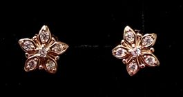 Neue roségoldfarbene Blumen Ohrstecker aus 925 Sterling Silb