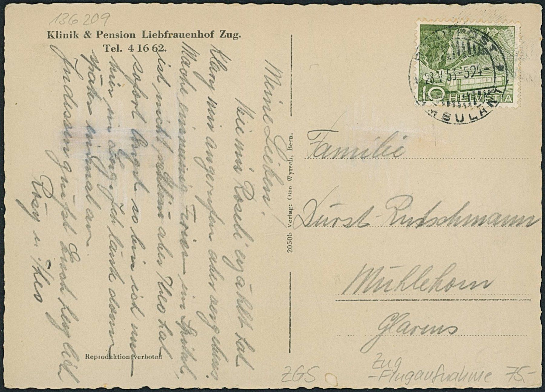 Cartoline postali: ZGS Zug - Flugaufnahme – Usato da Schindellegi venduto da leecollect 1