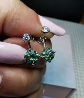 Boucles d'oreille argent avec moissanites 2 ct certifié GRA