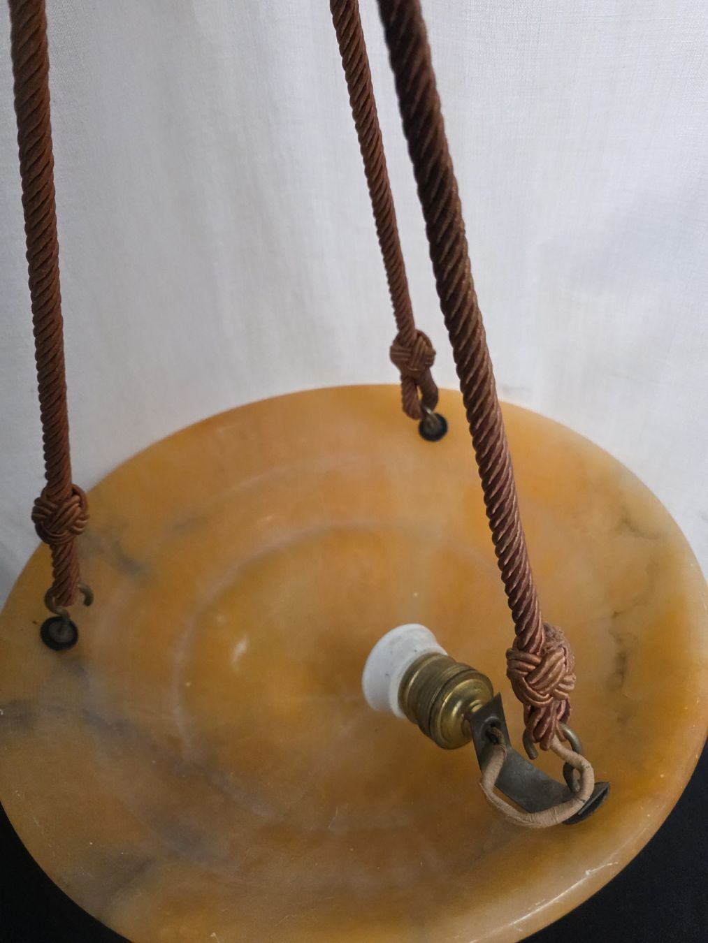 Lampadari & plafoniere: Antike Hängelampe, Alabaster Optik, – Usato da Wolfertswil venduto da Antiko 3