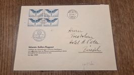 1939 Landi Ballonflug mit Unterschriften Piloten