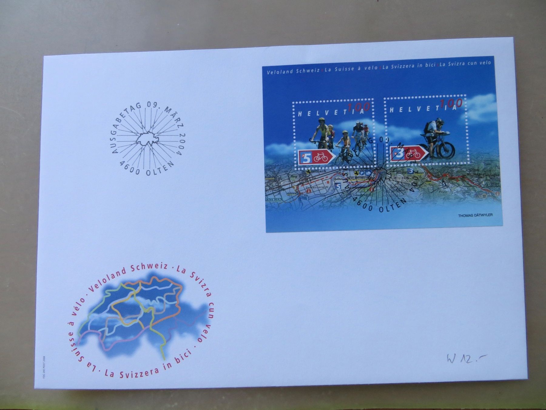 Tutti i francobolli: Brief FDC Sonderblock Veloland Schweiz 2004 – Nuovo (secondo la descrizione) da Basel venduto da 8013