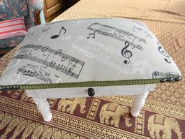 ancien tabouret-coussin de dentelière restauré