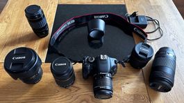 Verkaufe günstig Canon EOS 600D mit 6 Objektiven