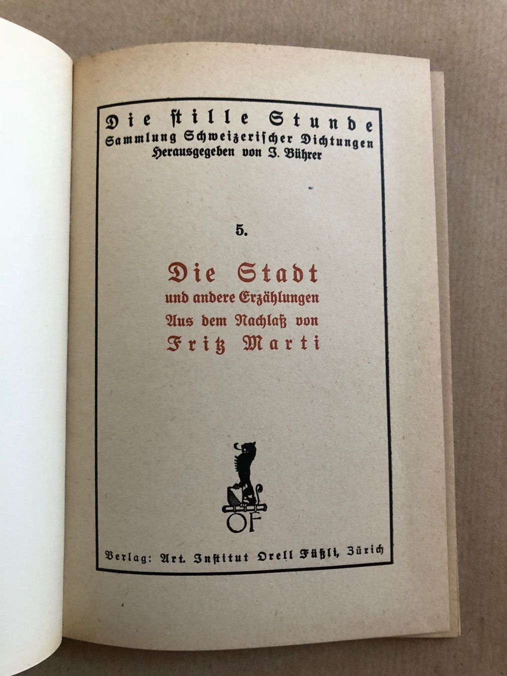 Libri: Fritz Marti: Die Stadt – Usato da Zürich venduto da allp 1