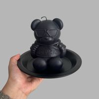 BLVCK PARIS Teddy Duftkerze Deko Bär Kerze schwarz