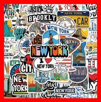 New York Wall Street Brooklyn Bronx USA 50 tlg Stickerset
