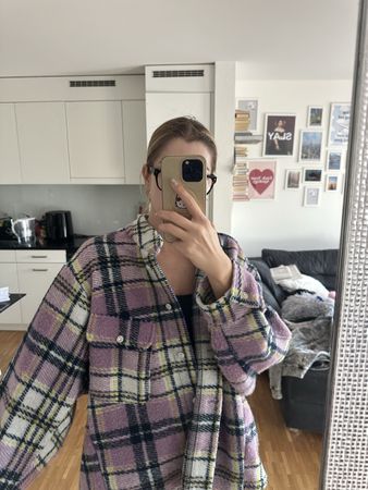 Zara Hemdjacke Oversize Karo Muster Gr. M 38