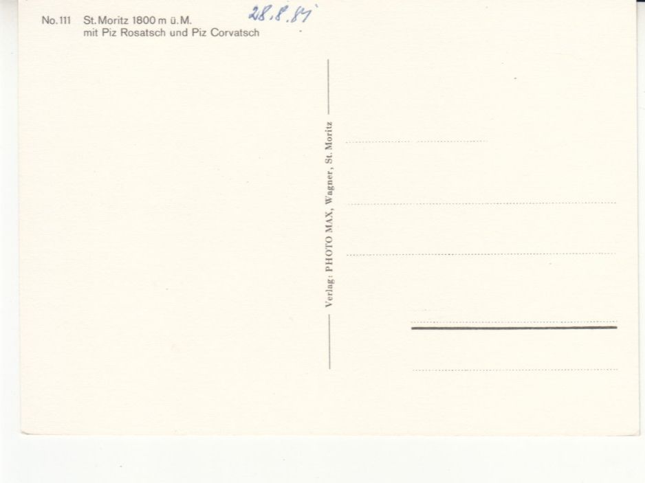 Cartoline postali: St. Moritz 1989 – Usato da Bürglen TG venduto da StampGraf 1