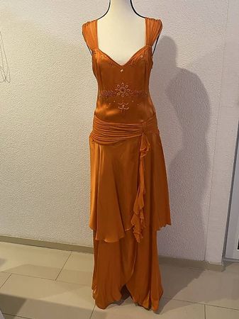 APART Abendkleid 100 % Seide & Sandaletten Gr. 38
