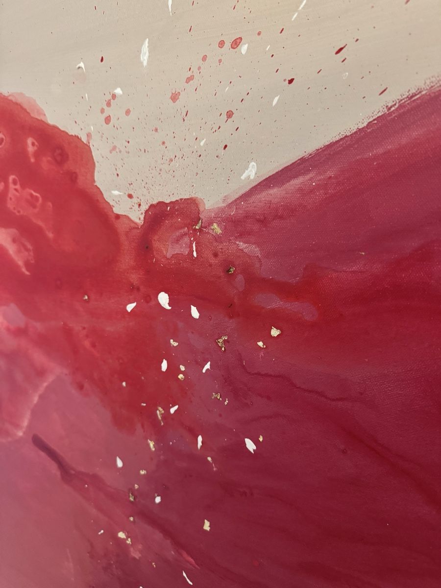 Gemälde: Acryl Gemälde Kunst Rot/Beige, abstrakt, 80x60cm – Neu (gemäss Beschreibung) aus Zürich von Flao_78376 2