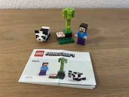 Lego Minecraft Steve mit Baby Panda