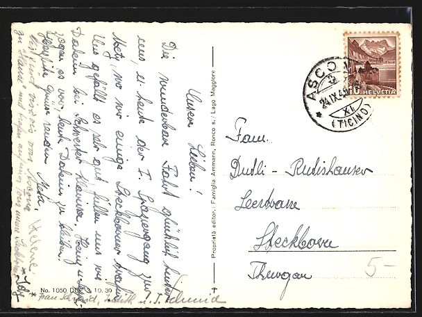 Ansichtskarten: Ascona /Lago Maggiore, Panorama mit Berg – Gebraucht aus Berlin von bartko-reher 1
