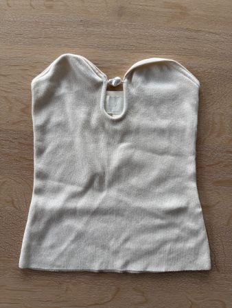 H&M trägerloses Top mit Perlendetail – Grösse XS