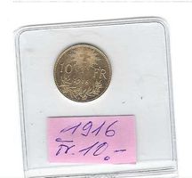 10.- Fr 1916 Vreneli/u.E.fast unzirkul.Stück/nur 130'000Aufl