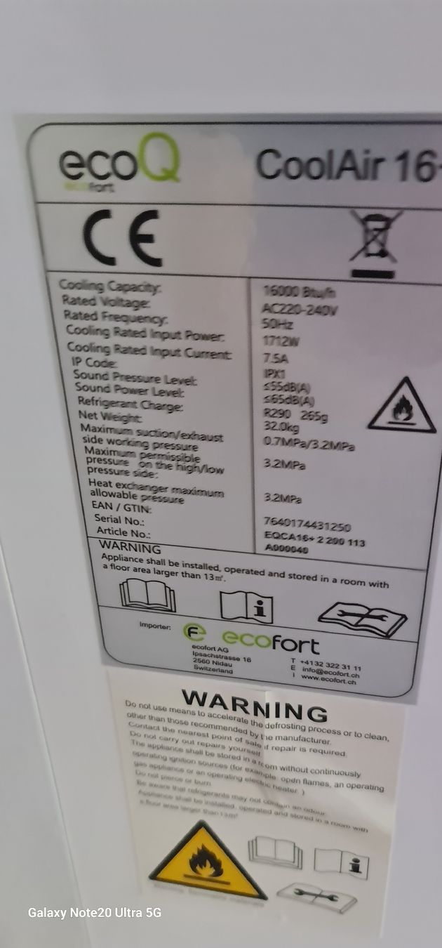 Ecofort Condizionatori: klimagerät ecofort – Usato da Nidau venduto da Rah7271 1