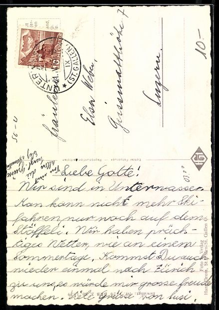Ansichtskarten: Unterwasser /Togg., Iltios und Churfirst – Gebraucht aus Berlin von bartko-reher 1