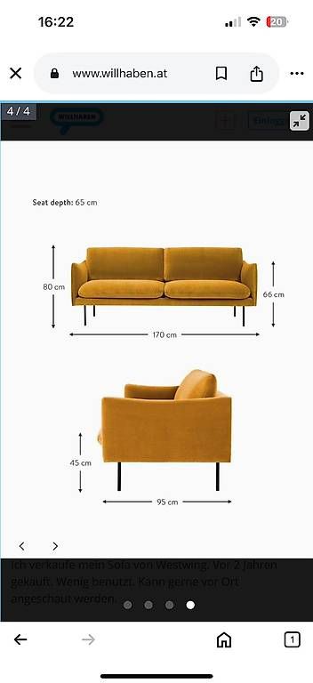 Divani: Westwing Samtcouch Sofa 2-Sitzer wie neu  – Usato da Zürich venduto da sar_q7mt 3