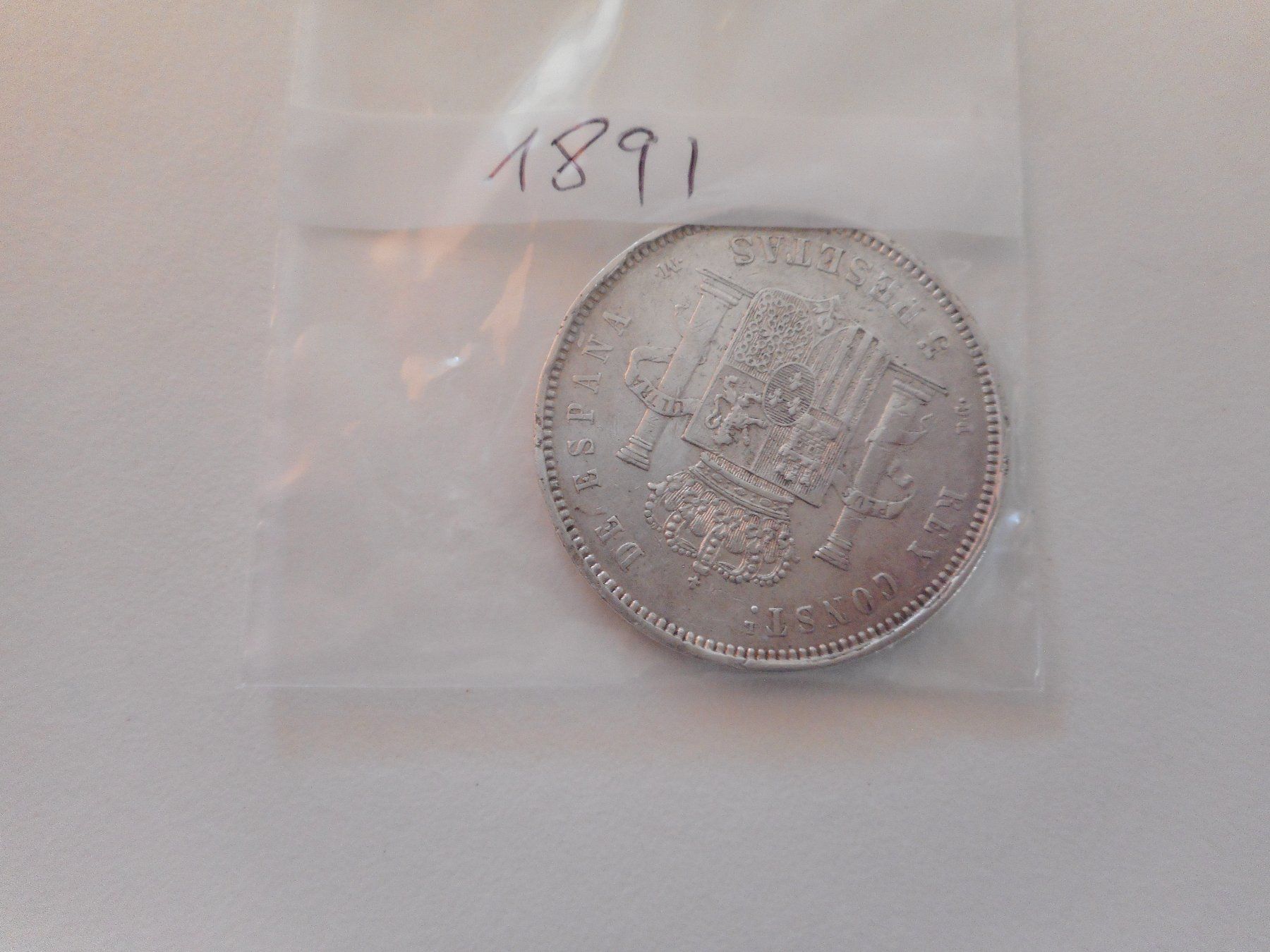 Tutti le monete: Pièce de 5 ptas en argent de 1891 – Usato da Carouge GE venduto da bemol_007