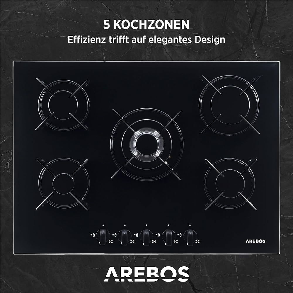 Elettrodomestici da cucina: Gasherd Glas 70cm 5 Brenner - Neu – Nuovo (secondo la descrizione) da Nebikon venduto da warendiscount 2