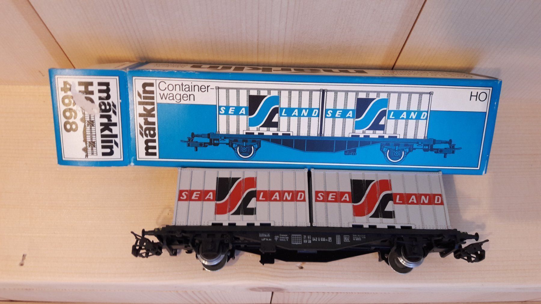 Märklin Modellini di ferrovie: Märklin HO AC : DB wagon porte-container "Sea Land" – Usato da Buttes venduto da Cafe2005 9